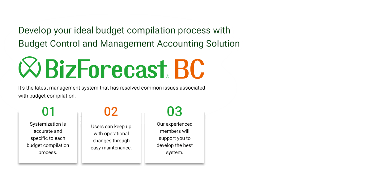 Develop your ideal budget compilation process with budget Control and Management Accounting Solution BizForecast BC